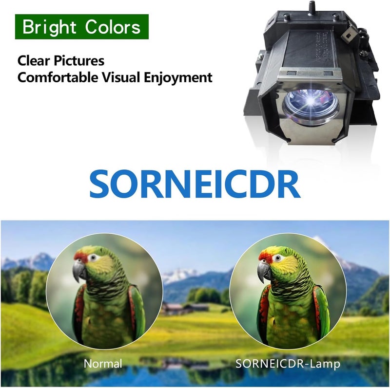 SORNEICDR مصباح بديل ELP LP39 لجهاز العرض متوافق مع إبسون EMP-TW1000 TW2000 TW700 TW980 PowerLite Home Cinema 720 1080UB PowerLite PC 810 ، مع هيكل - Image 3